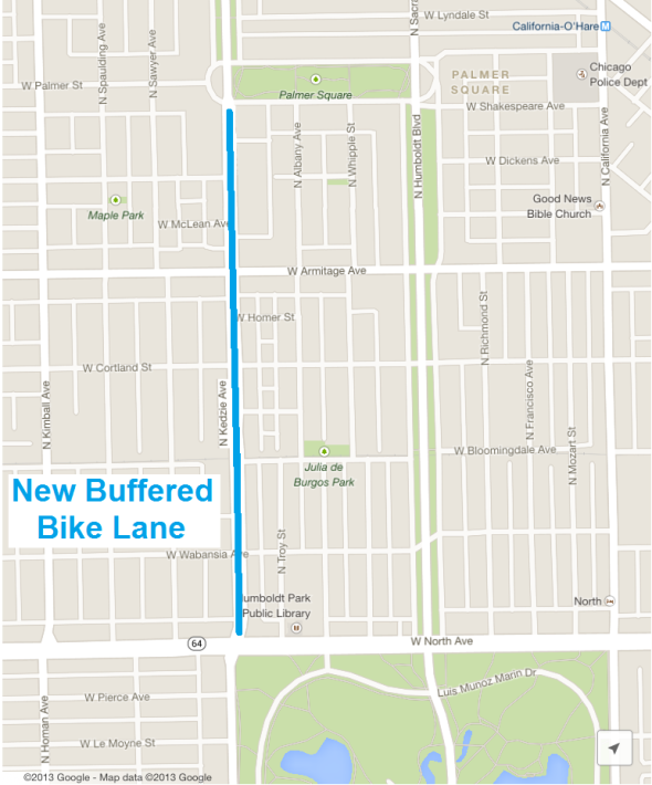 Kedzie Buffered Lane Map